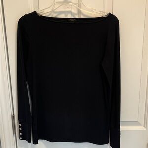 Ann Taylor Midnight Black Long Sleeve Tee
